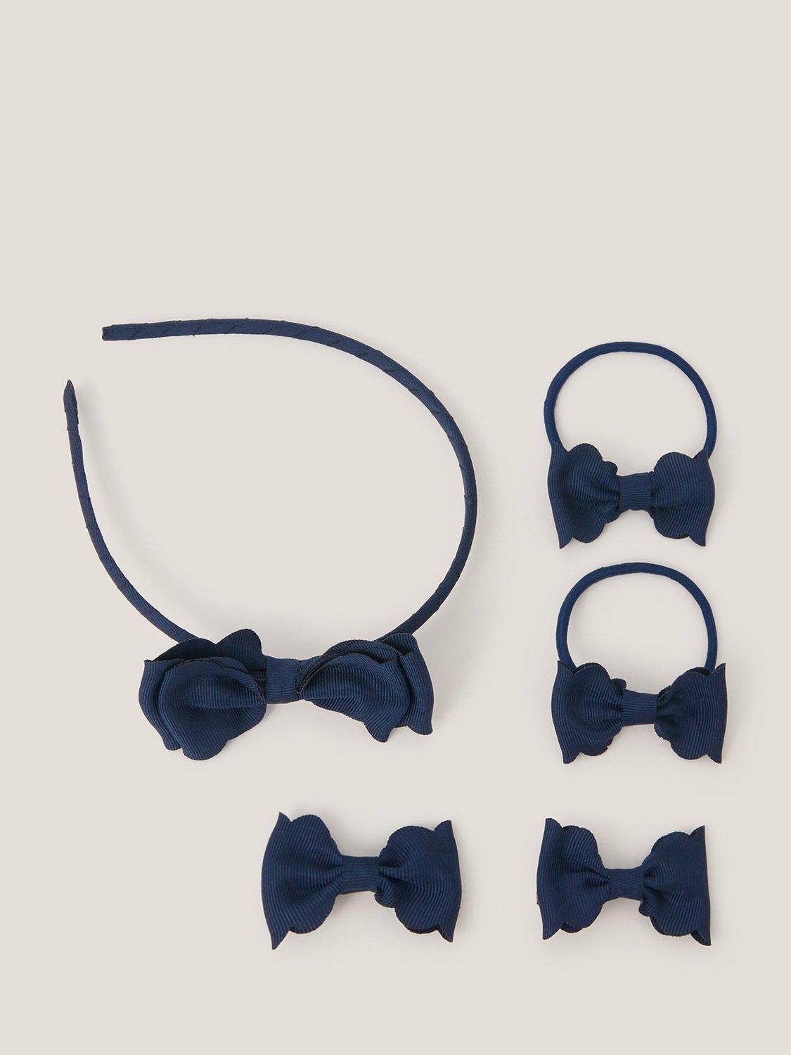 Product image 1 of 2, which shows Monsoon Kids' Bow School Hair Set, Navy, One Size