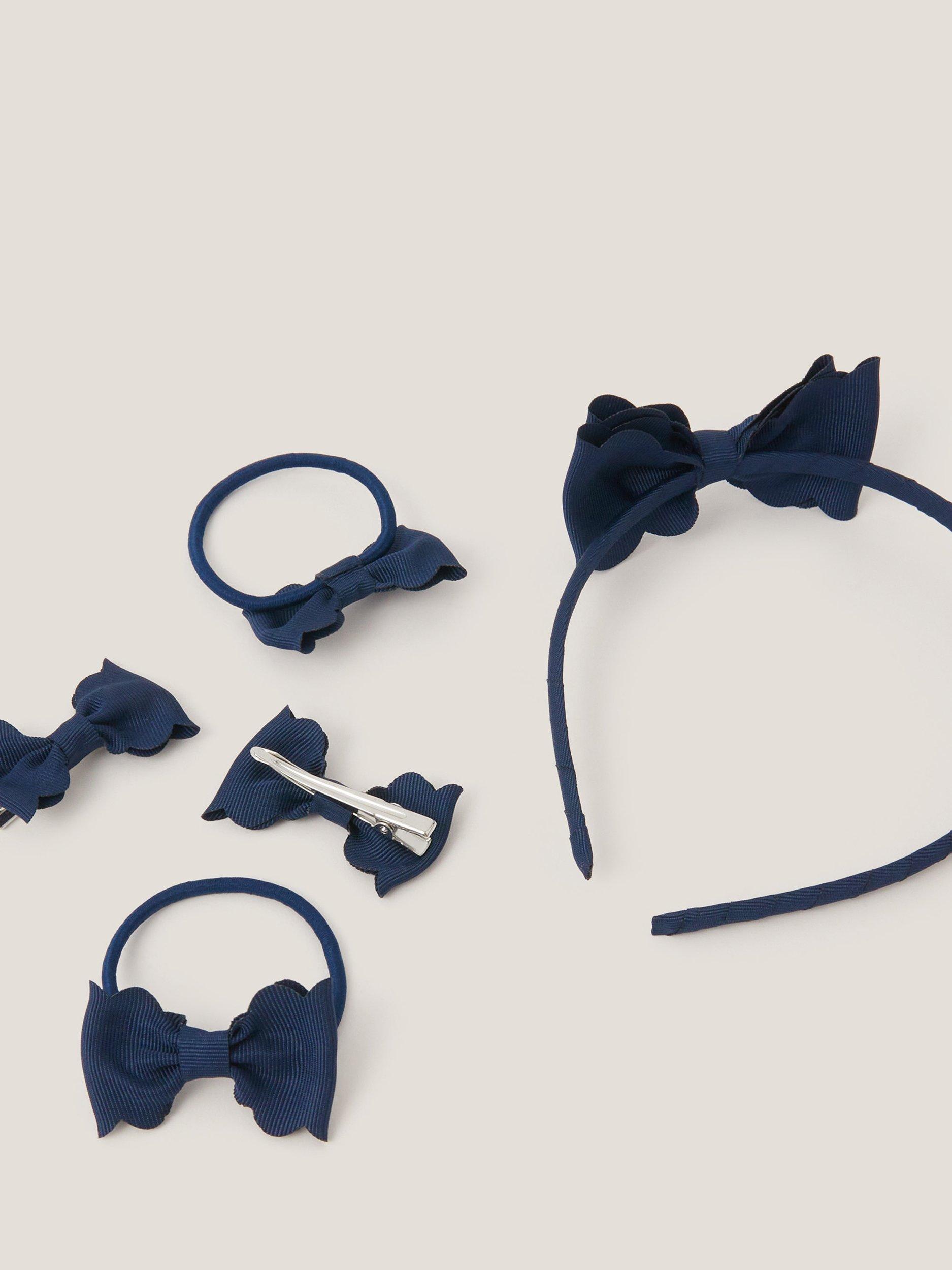 Product image 2 of 2, which shows Monsoon Kids' Bow School Hair Set, Navy, One Size