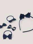 Monsoon Kids' Bow School Hair Set, Navy