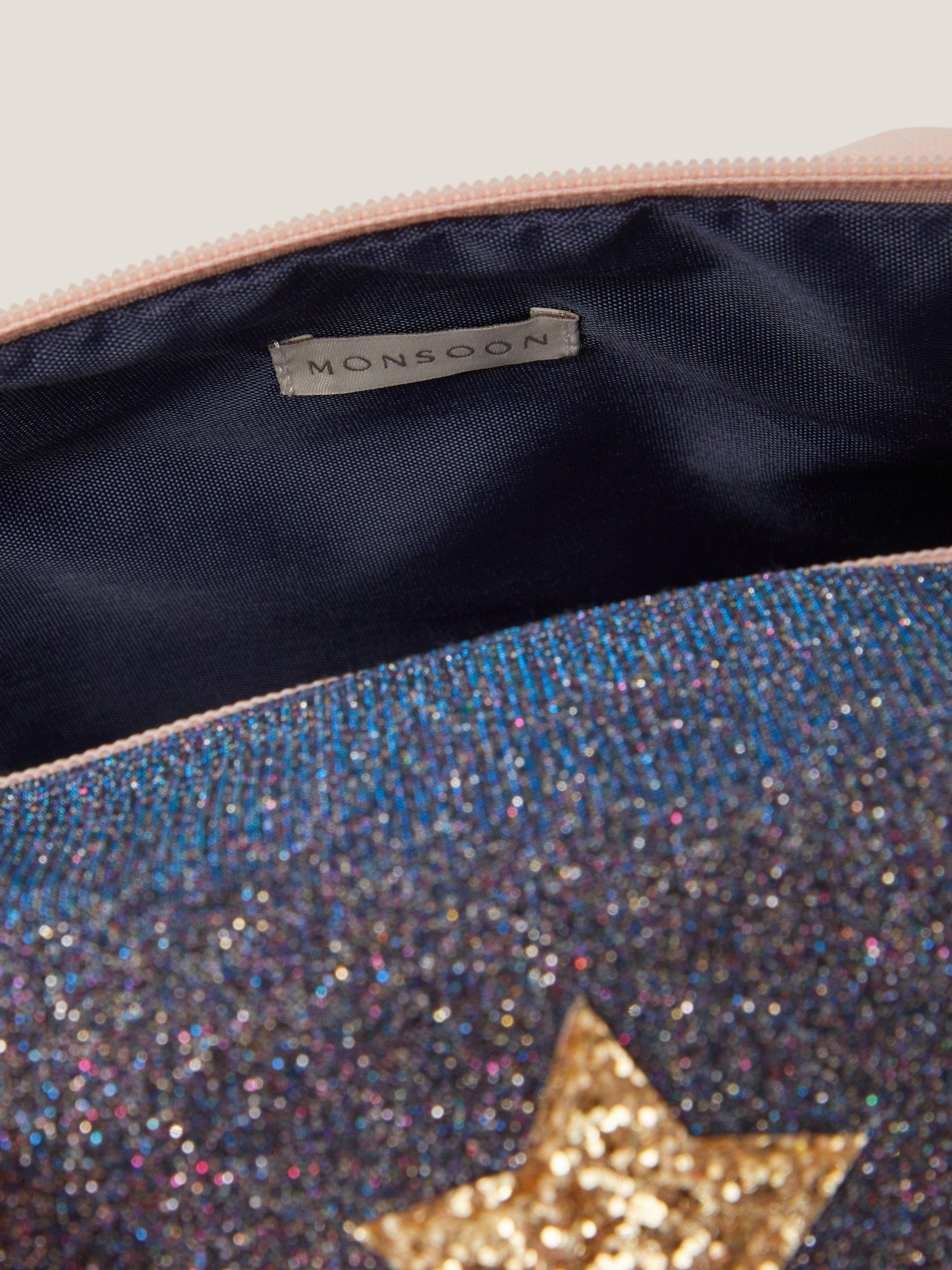 Product image 4 of 4, which shows Monsoon Kids' Glitter Star Dance Bag, Navy, One size