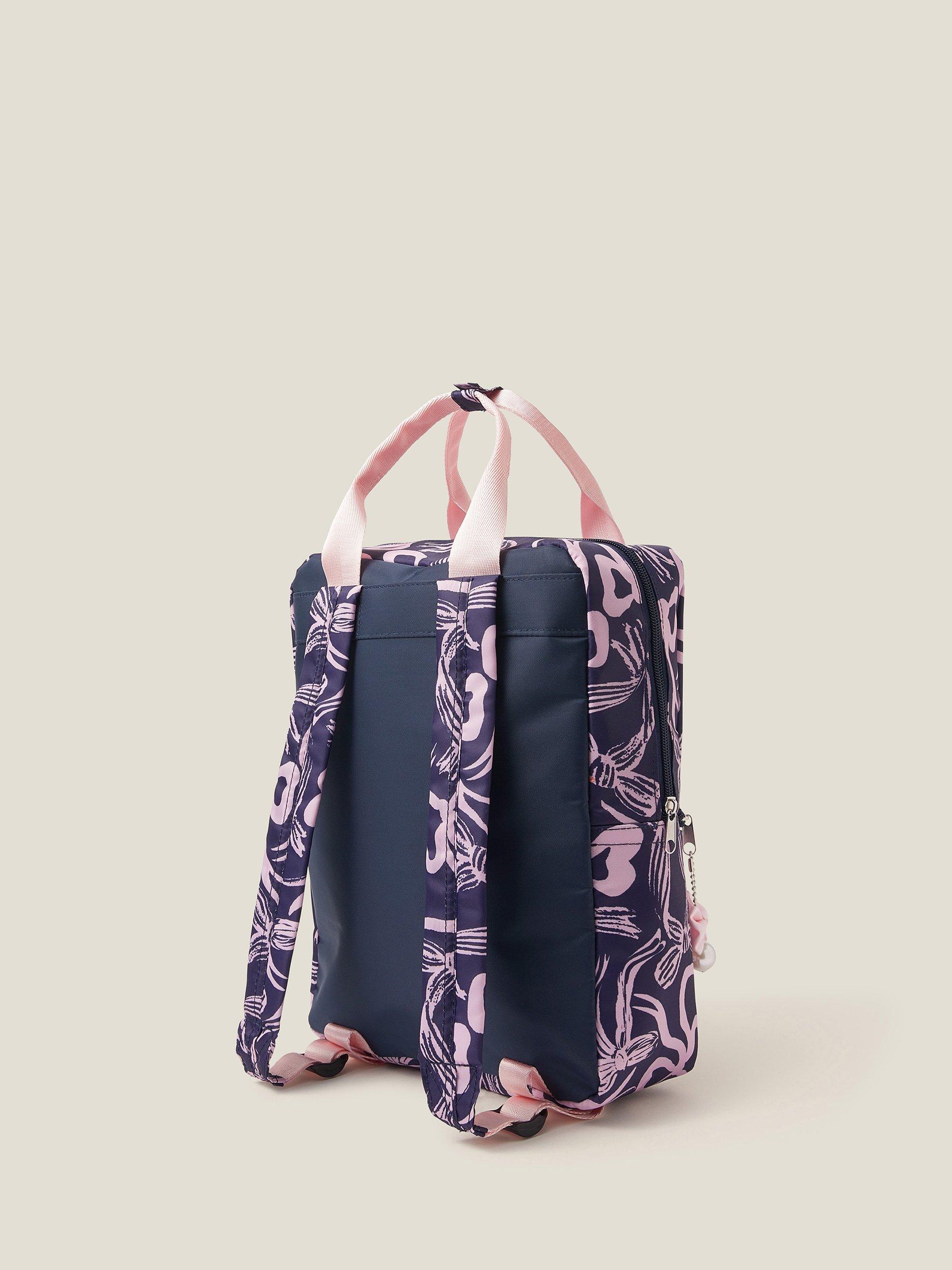Product image 2 of 4, which shows Monsoon Kids' School Bow Print Backpack, Navy, One Size