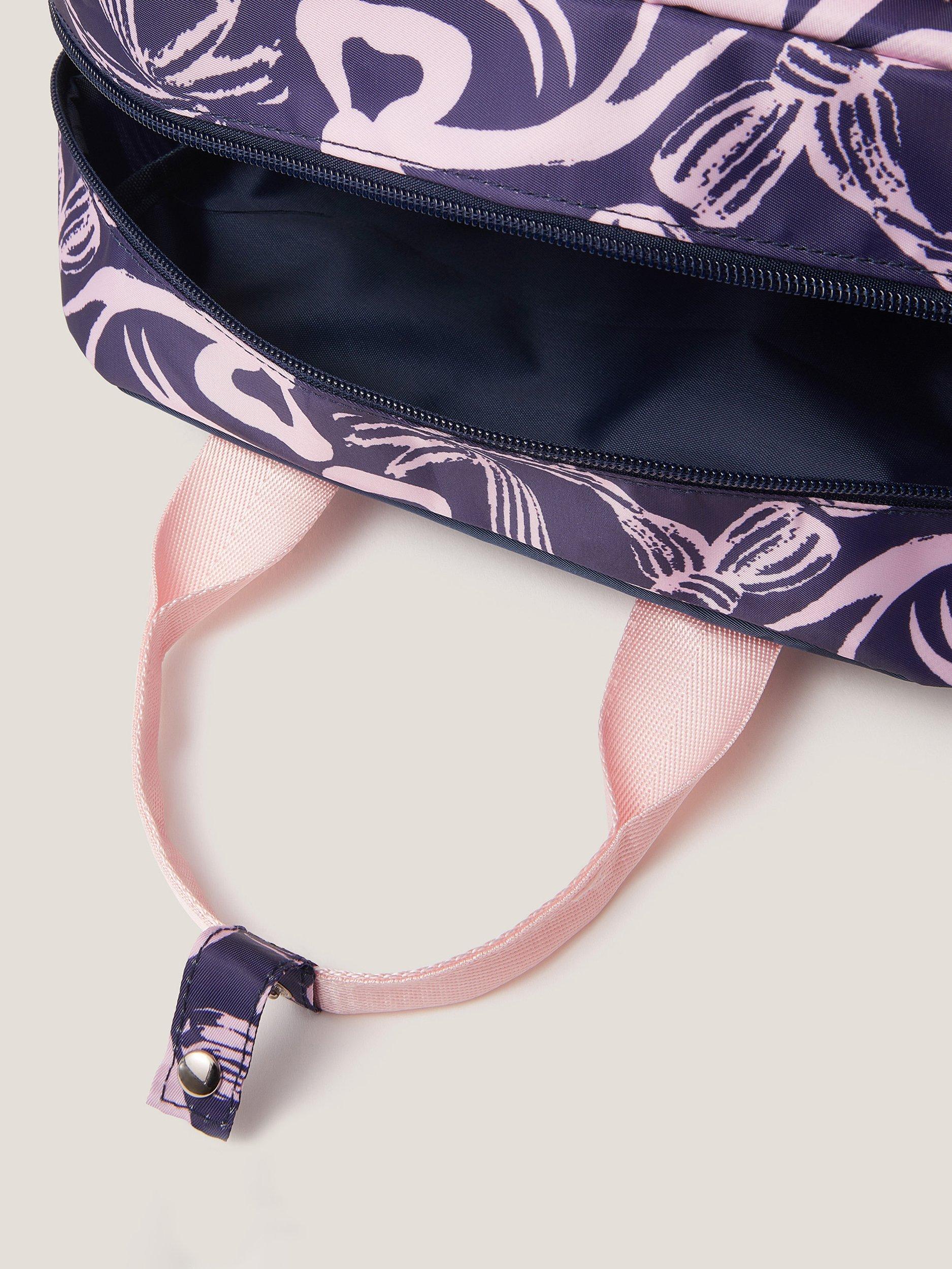 Product image 4 of 4, which shows Monsoon Kids' School Bow Print Backpack, Navy, One Size
