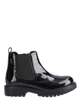 Hush Puppies Kids' Ariella Junior Patent Leather Chelsea Boots, Black