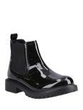 Hush Puppies Kids' Ariella Junior Patent Leather Chelsea Boots, Black