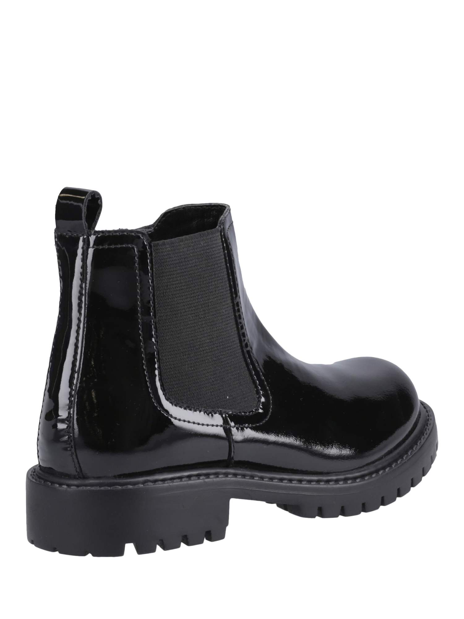 Product image 3 of 4, which shows Hush Puppies Kids' Ariella Junior Patent Leather Chelsea Boots, Black, 10 Jnr