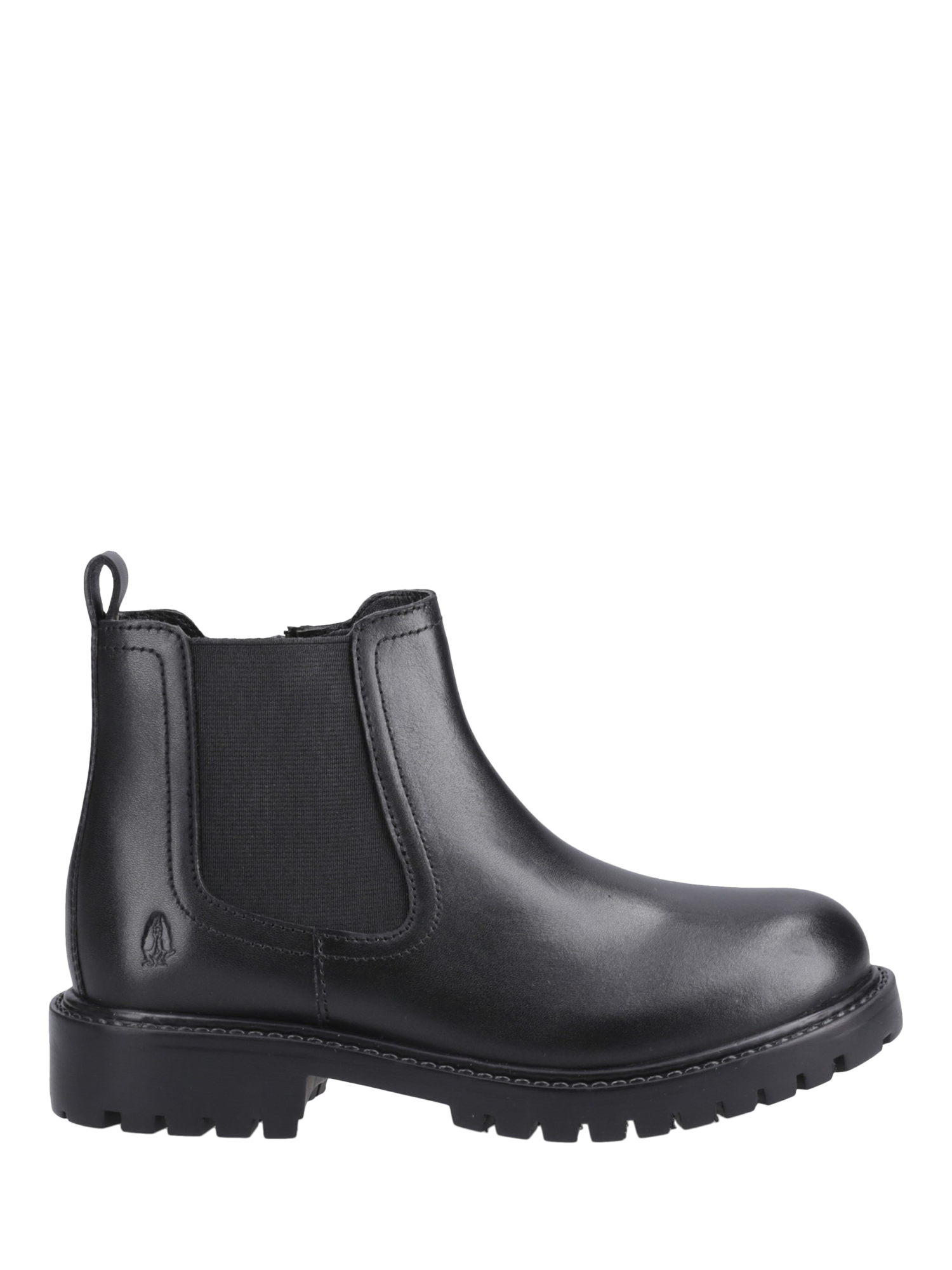 Product image 1 of 4, which shows Hush Puppies Kids' Ariella Senior Leather Chelsea Boots, Black, 6