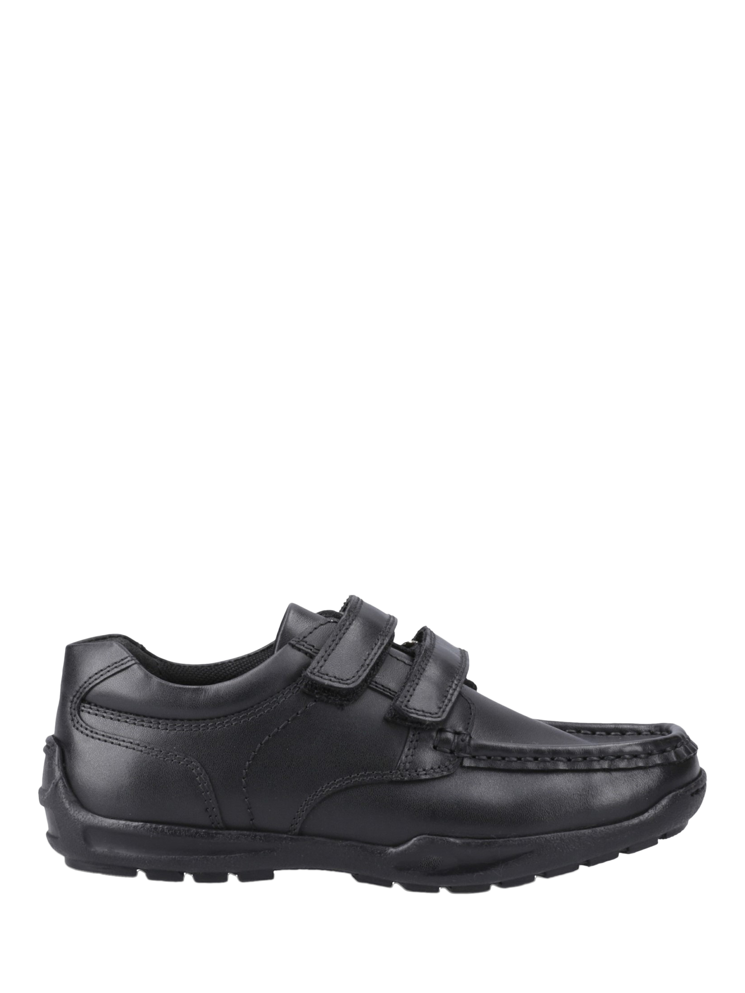 Product image 1 of 4, which shows Hush Puppies Kids' Maddox Junior Leather School Shoes, Black, 10 Jnr