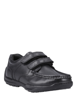 Hush Puppies Kids' Maddox Junior Leather School Shoes, Black - view 2, Black