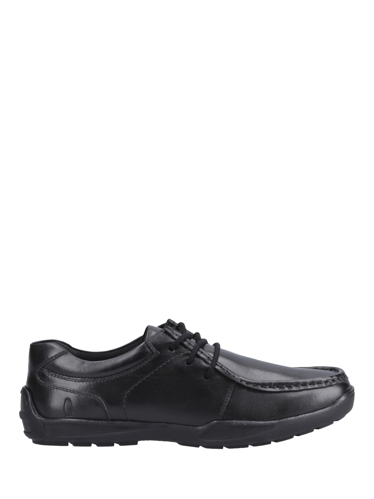 Product image 1 of 4, which shows Hush Puppies Kids' Mac Wallabee Senior Lace Up Shoes, Black, 3