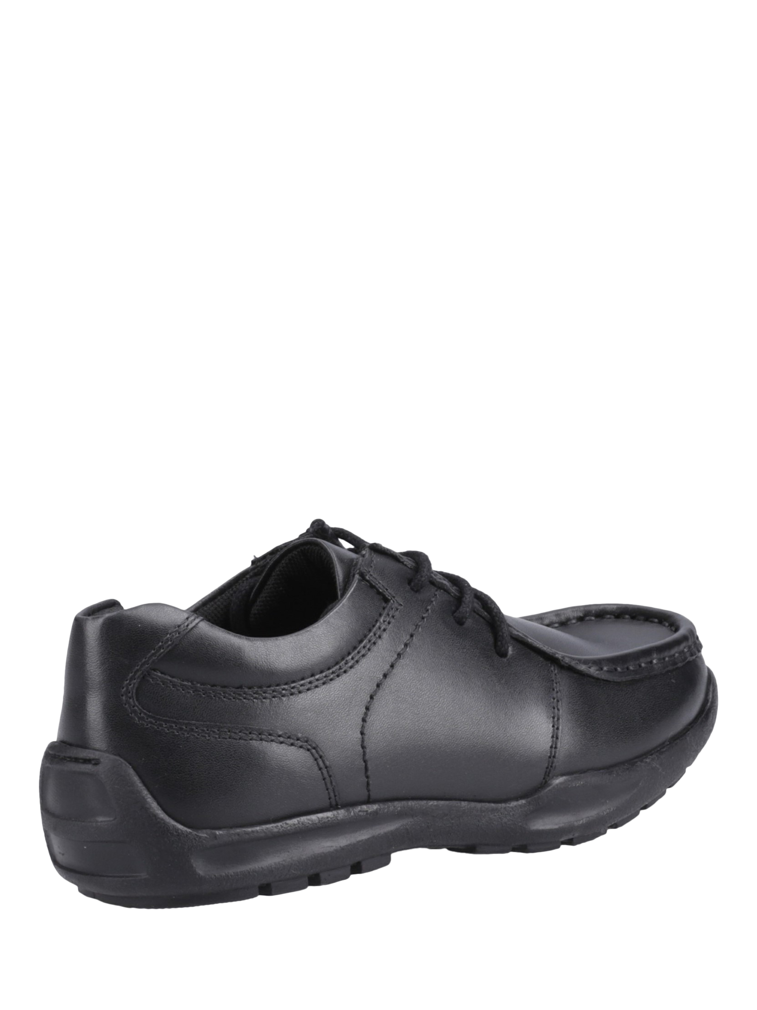 Product image 3 of 4, which shows Hush Puppies Kids' Mac Wallabee Senior Lace Up Shoes, Black, 3