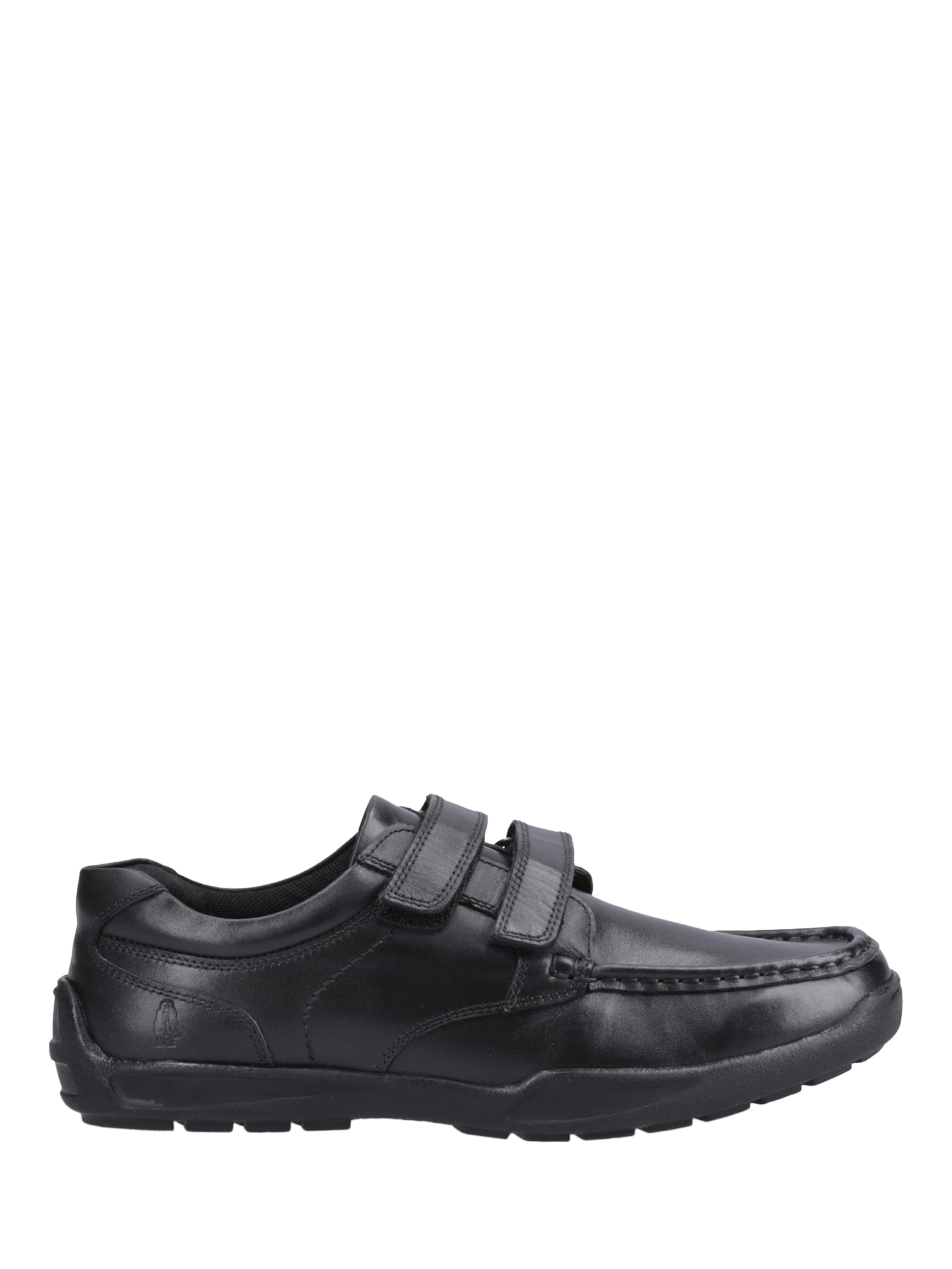 Product image 1 of 4, which shows Hush Puppies Kids' Maddox Senior Leather School Shoes, Black, 3