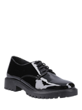 Hush Puppies Kids' Aubrey Senior Lace Up Patent Brogues, Black