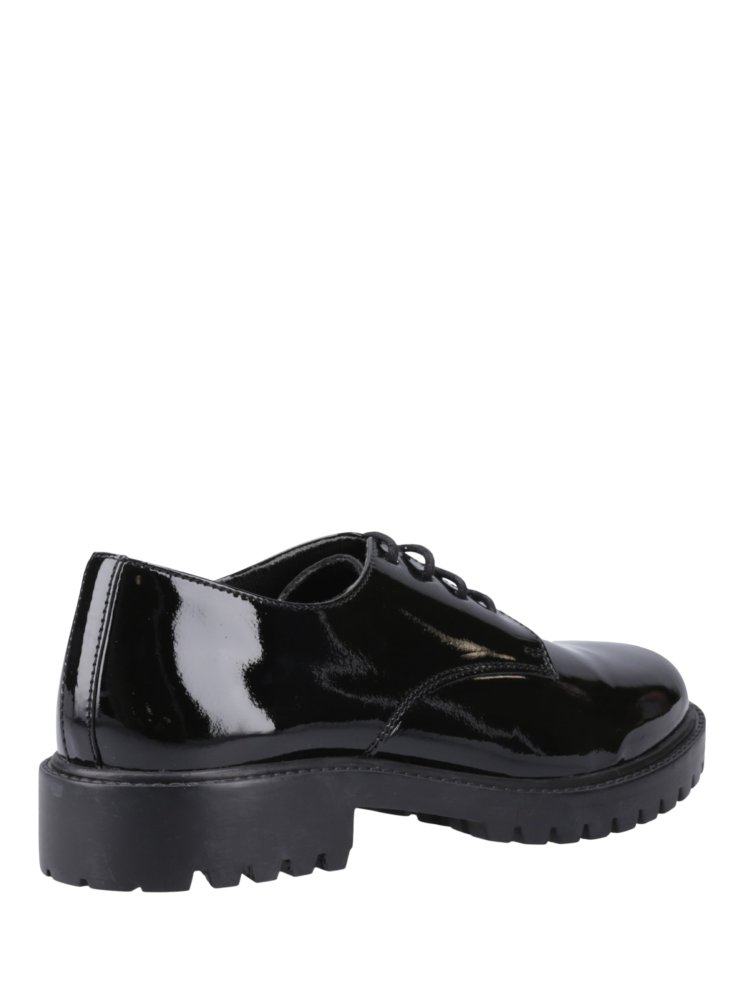 Product image 3 of 4, which shows Hush Puppies Kids' Aubrey Senior Lace Up Patent Brogues, Black, 6