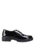 Hush Puppies Kids' Aubrey Junior Patent Leather School Shoes, Black
