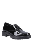 Hush Puppies Kids' Aubrey Junior Patent Leather School Shoes, Black
