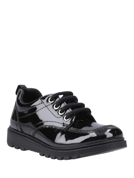 Hush Puppies Kids' Keeley Senior Patent Leather School Shoes, Black - view 2, Black