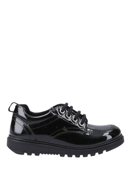 Hush Puppies Kids' Keeley Junior Patent Leather School Shoes, Black