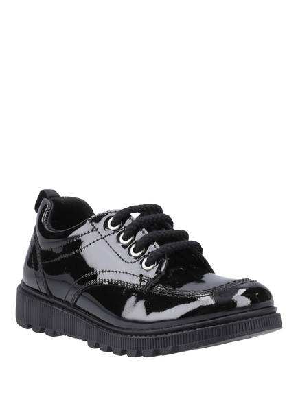 Hush Puppies Kids' Keeley Junior Patent Leather School Shoes - view 2, Black