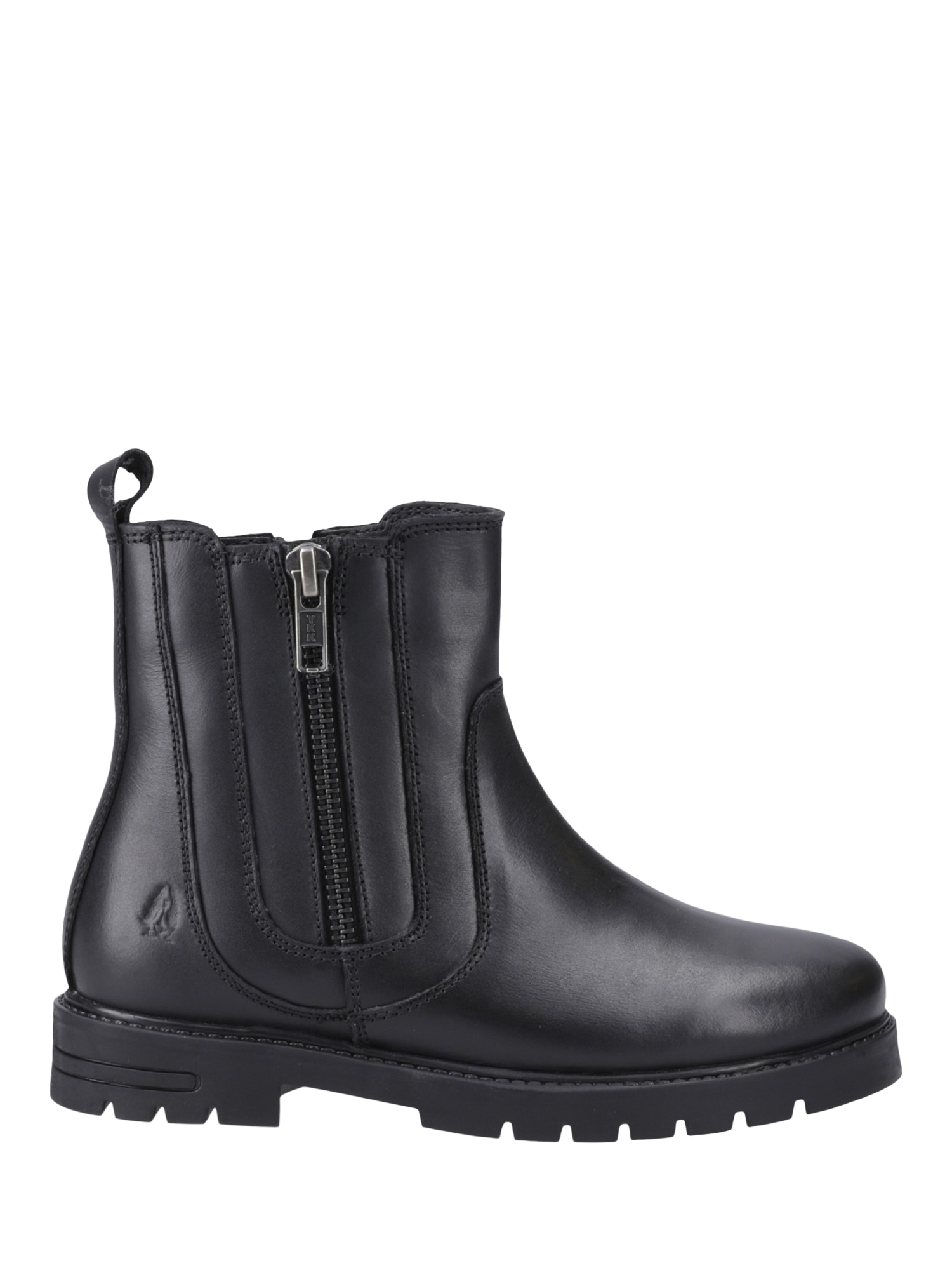 Product image 1 of 3, which shows Hush Puppies Kids' Liana Senior Leather Ankle Boots, Black, 3