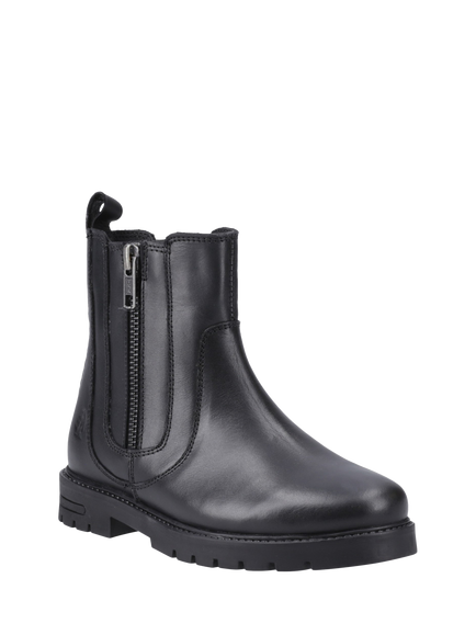 Hush Puppies Kids' Liana Senior Leather Ankle Boots, Black - view 2, Black