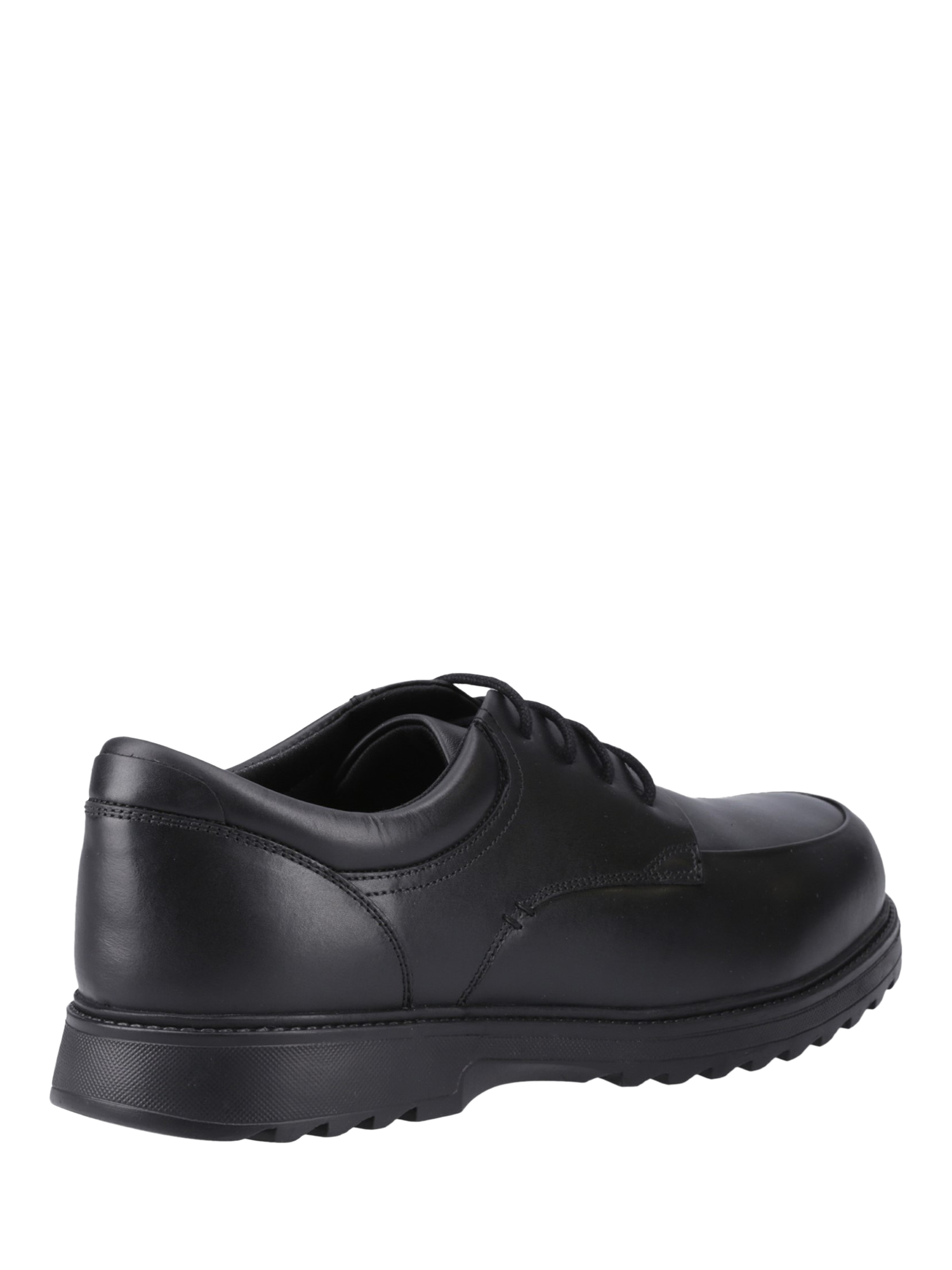 Product image 3 of 4, which shows Hush Puppies Kids' Romeo Senior Leather School Shoes, Black, 3