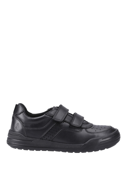 Hush Puppies Kids' Sully Senior Double Riptape Shoes, Black, Black