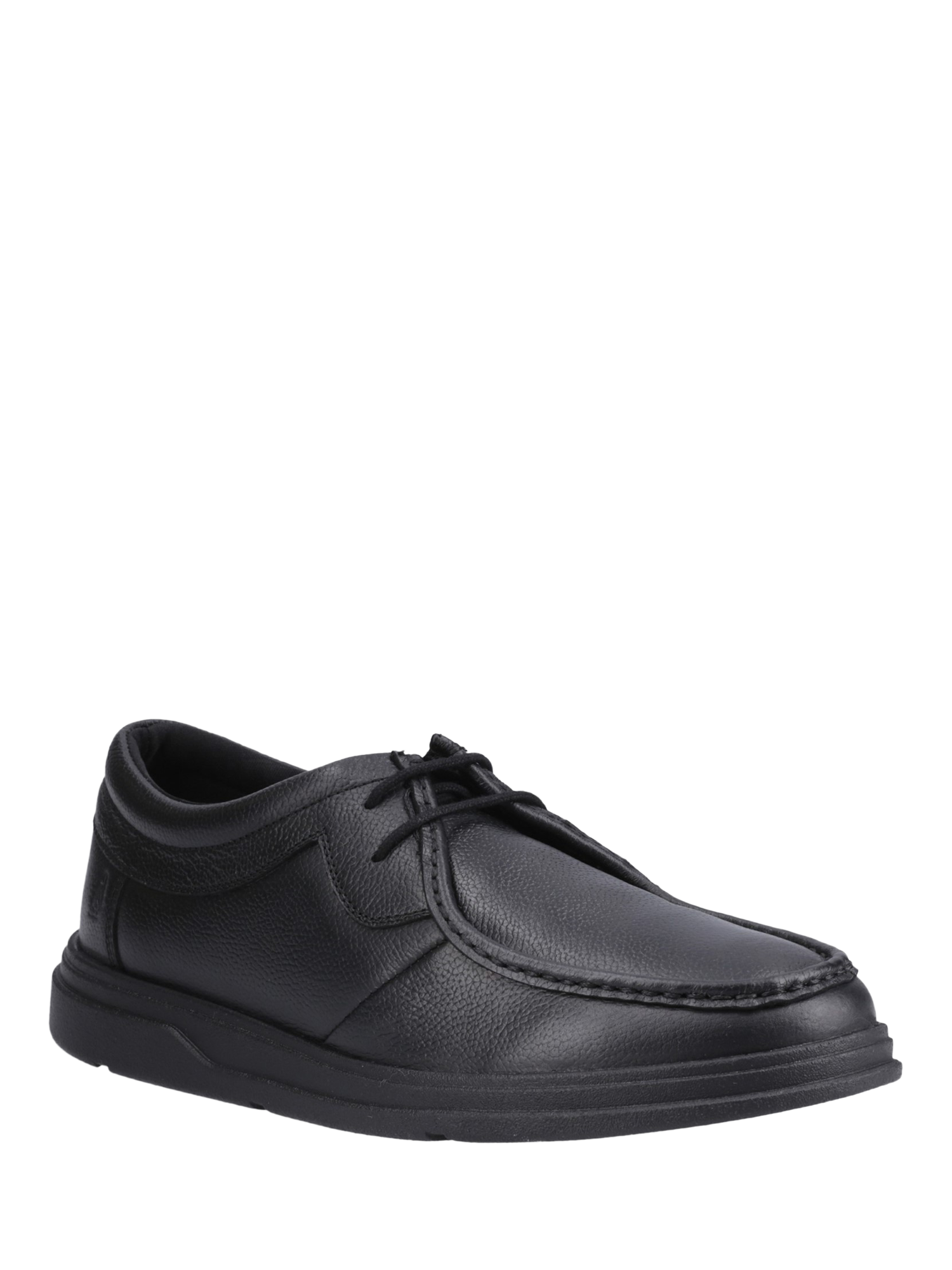 Product image 2 of 4, which shows Hush Puppies Kids' Ronan Senior Lace Up Derby Shoes, Black, 3