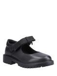 Hush Puppies Kids' Astrid Bow Junior Leather School Shoes, Black