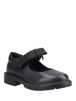 Hush Puppies Kids' Astrid Bow Junior Leather School Shoes, Black - view 2, Black