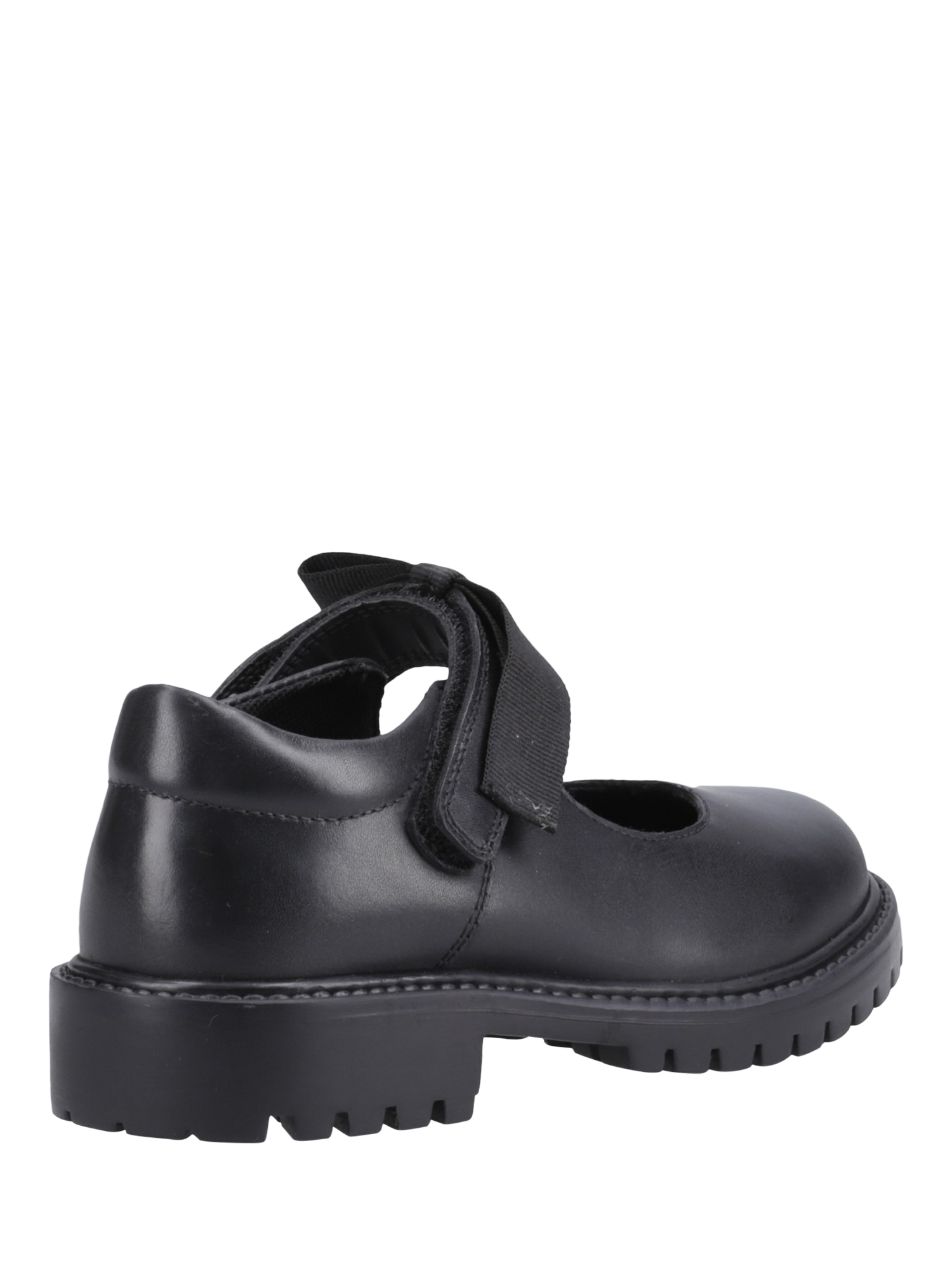 Product image 3 of 4, which shows Hush Puppies Kids' Astrid Bow Junior Leather School Shoes, Black, 10 Jnr