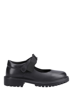 Hush Puppies Kids' Astrid Bow Senior Leather School Shoes, Black, Black