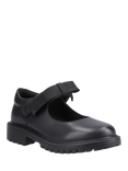 Hush Puppies Kids' Astrid Bow Senior Leather School Shoes, Black