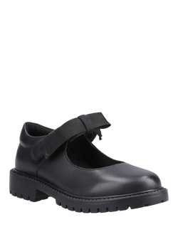 Hush Puppies Kids' Astrid Bow Senior Leather School Shoes, Black - view 2, Black