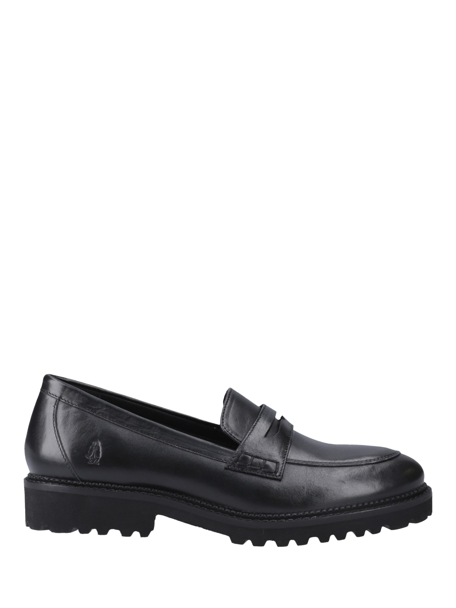 Product image 1 of 4, which shows Hush Puppies Kids' Grazia Junior Leather School Shoes, Black, 10 Jnr