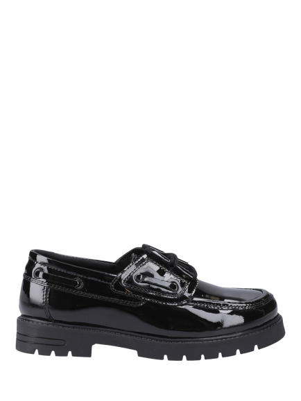 Hush Puppies Kids' Lucy Senior Patent Leather School Shoes, Black, Black