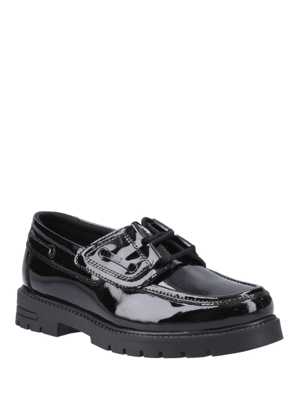 Hush Puppies Kids' Lucy Senior Patent Leather School Shoes, Black - view 2, Black