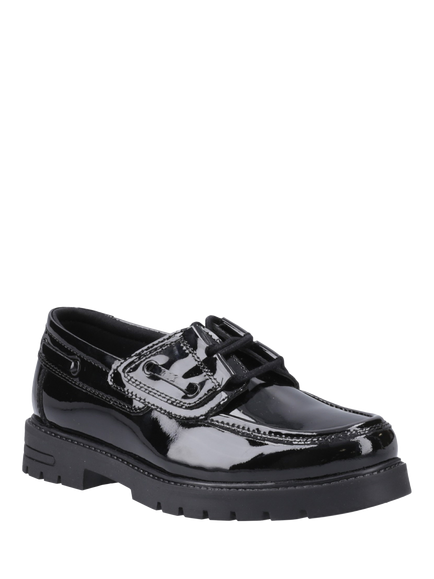 Hush Puppies Kids' Lucy Junior Patent Leather School Shoes, Black - view 2, Black