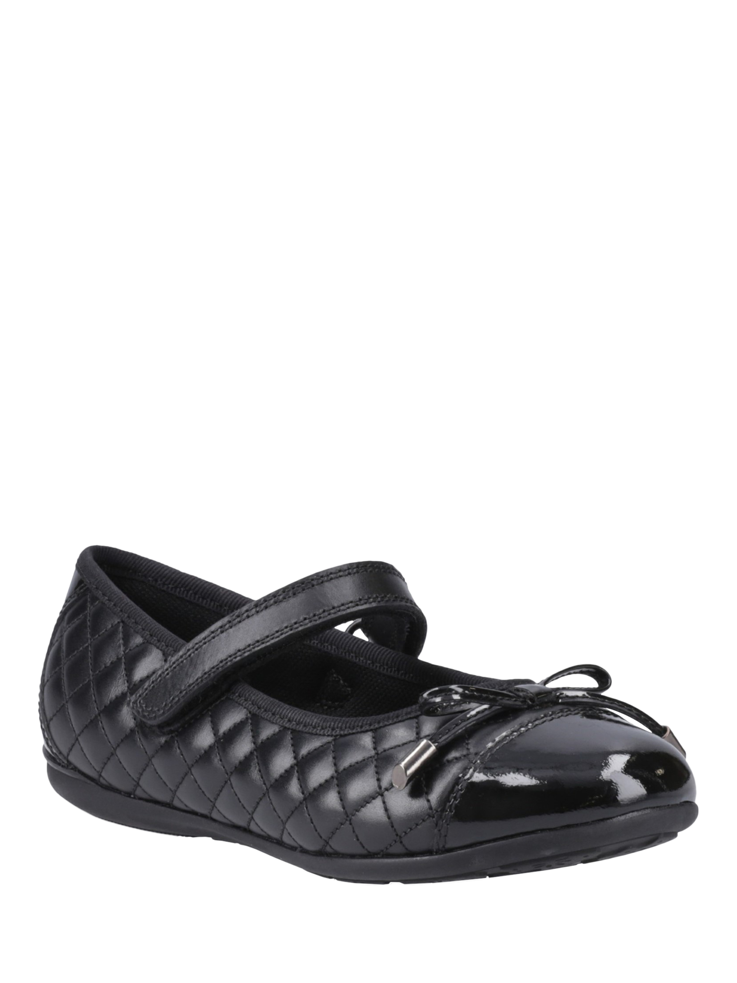 Product image 2 of 4, which shows Hush Puppies Kids' Lottie Senior Leather School Shoes, Black, 3