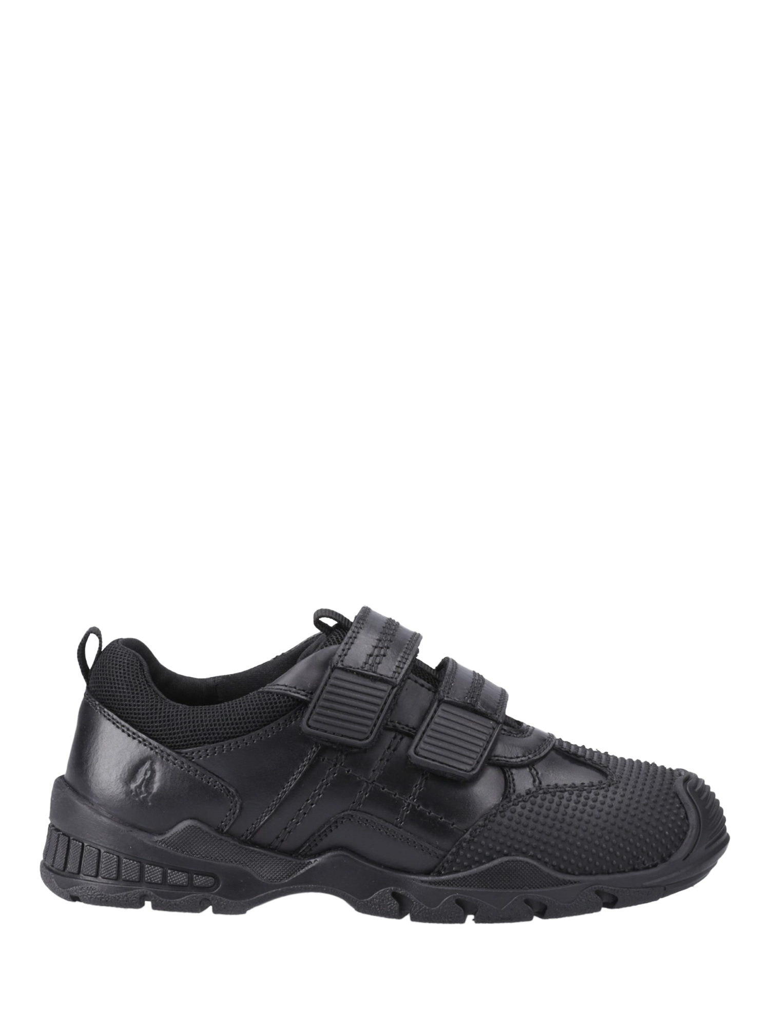 Product image 1 of 4, which shows Hush Puppies Kids' Tristen Senior Leather School Shoes, Black, 3