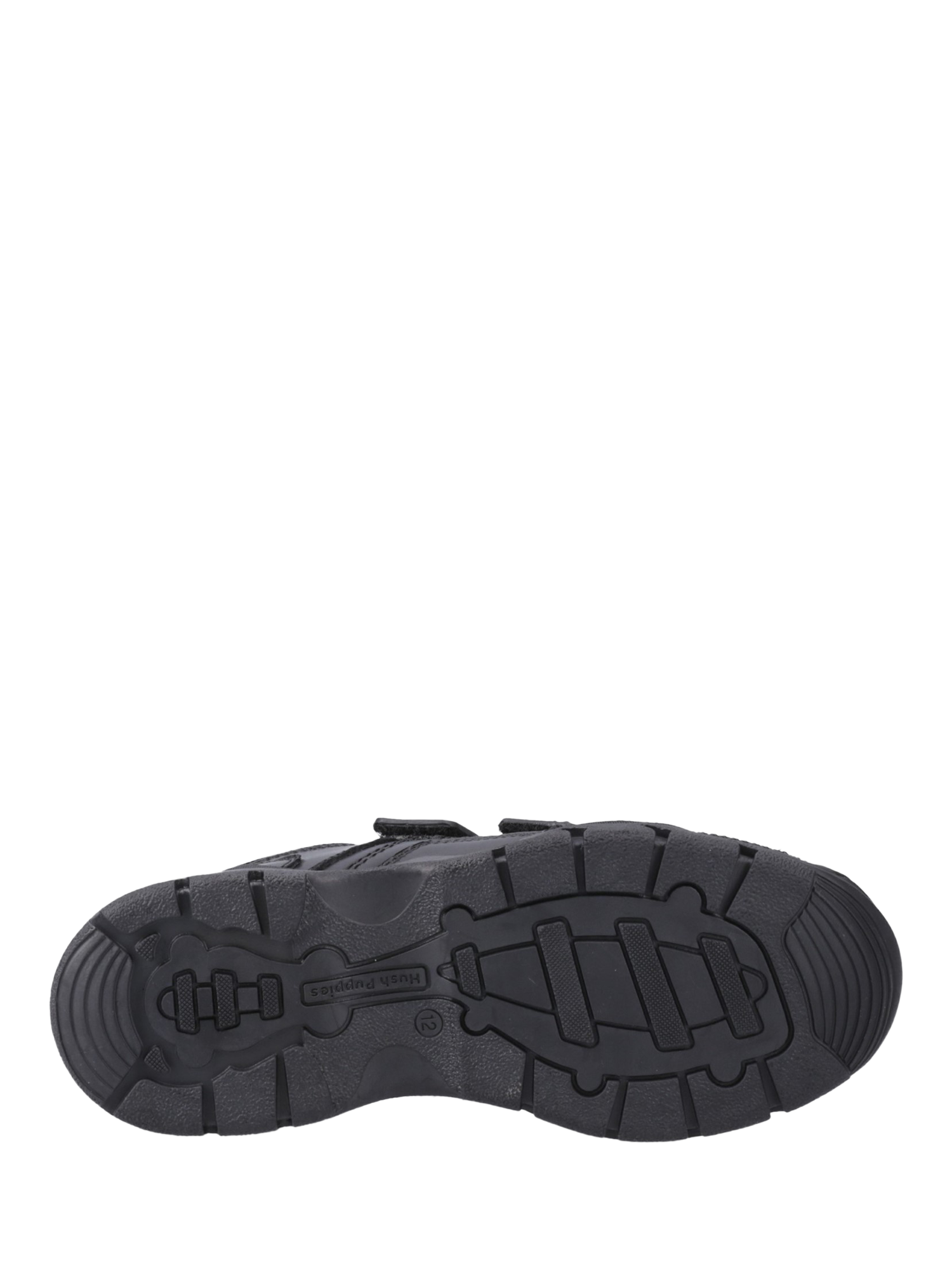 Product image 4 of 4, which shows Hush Puppies Kids' Tristen Senior Leather School Shoes, Black, 3