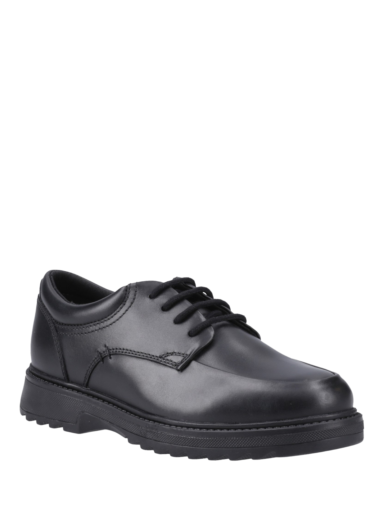 Product image 2 of 4, which shows Hush Puppies Kids' Romeo Junior Lace Up Oxford Shoes, Black, 10 Jnr