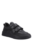 Hush Puppies Kids' Daxton Senior Leather Rip Tape Shoes, Black
