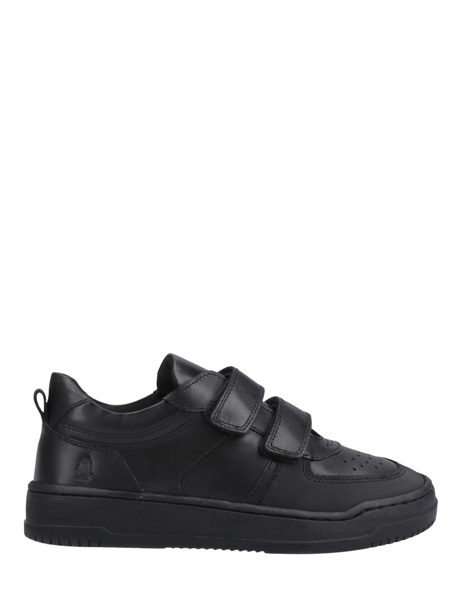 Product image 1 of 4, which shows Hush Puppies Kids' Daxton Junior Leather School Shoes, Black, 10 Jnr