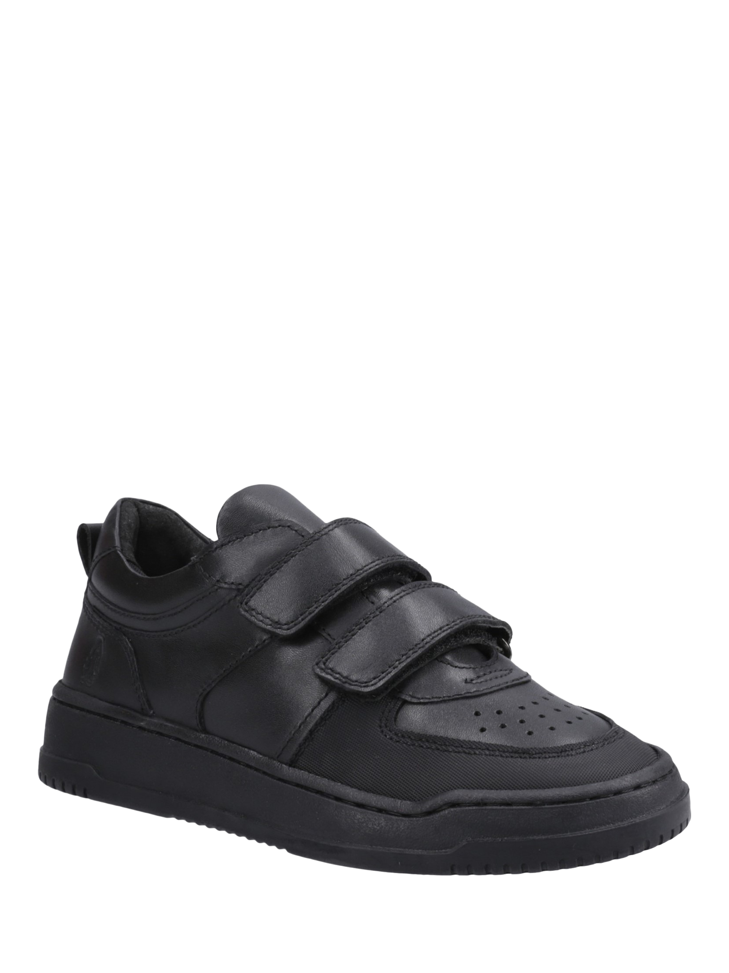 Product image 2 of 4, which shows Hush Puppies Kids' Daxton Junior Leather School Shoes, Black, 10 Jnr
