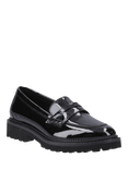 Hush Puppies Kids' Grazia Junior Patent Leather School Shoes, Black