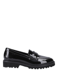Hush Puppies Kids' Grazia Senior Patent Leather School Shoes, Black