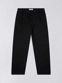 Edwin Solan Straight Chinos, Black