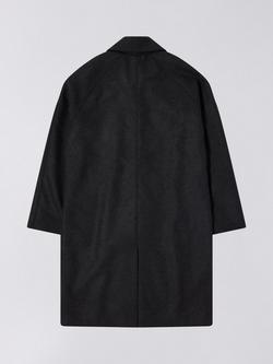 Edwin Button Down Wool Blend Coat - view 2, Dark Grey Marl