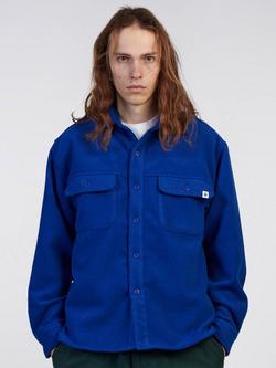 Edwin Jowen Button Down Overshirt, Deep Ultramarine