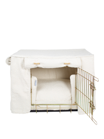 Lords & Labradors Boucle Dog Crate Set, Gold & Ivory, Gold & Ivory